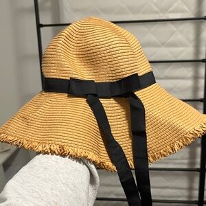 LC Lauren Conrad Vacation Straw Hat with Black Bow